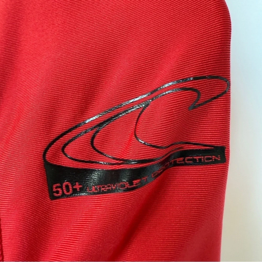 O'Neill Youth Rash Guard Shirt Red UPF 50+ Short Sleeve Size 10 Swimming Surf